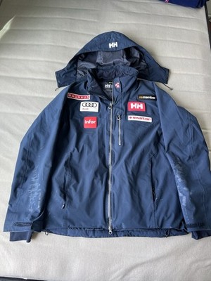 Helly Hansen Men's Blue Hooded Full Zip Ski Jacket, Size L Regular