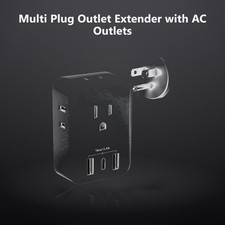 Multi Plug Outlet Extender with AC Outlets and USB Ports, Outlet Splitter wit...