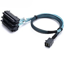Mini SAS HDD SFF-8643 To 4 SFF-8482 Connector W/ Power Port Hard Drive 0.5M 1M
