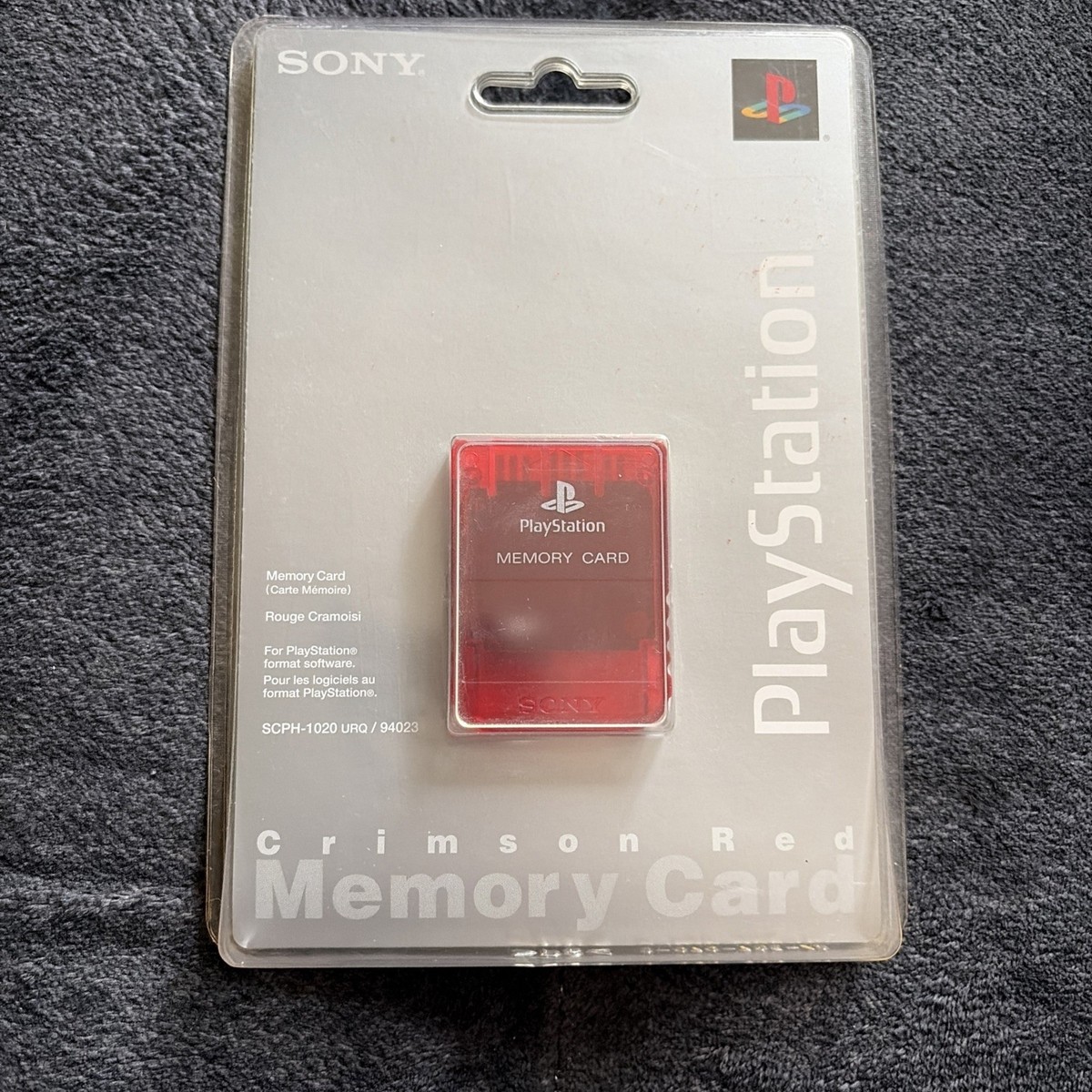 Carte Memoire Memory Card Sony Playstation PS1 Officiel SCPH-1020 Clear Red 1