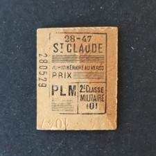 Altes Zugticket PLM St CLAUDE Military 280529 Eisenbahn 31