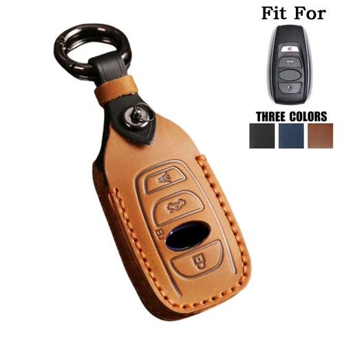 Genuine Leather Car Key Fob Case Cover 4B For Subaru Outback Forester BRZ WRX XV