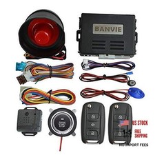 Car Alarm System with Remote Start kit  Push to Engine Start Stop 2.with siren