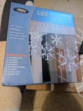 Snowflake Christmas Lights, LED, 8-setting, Indoor/Outdoor, 12ft lighted length
