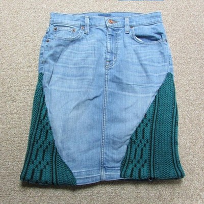 DAMEN-UPCYCLING-JEANSROCK OHNE MARKE GRÖSSE 10/28 TAILLE GRÖSSE U00030]