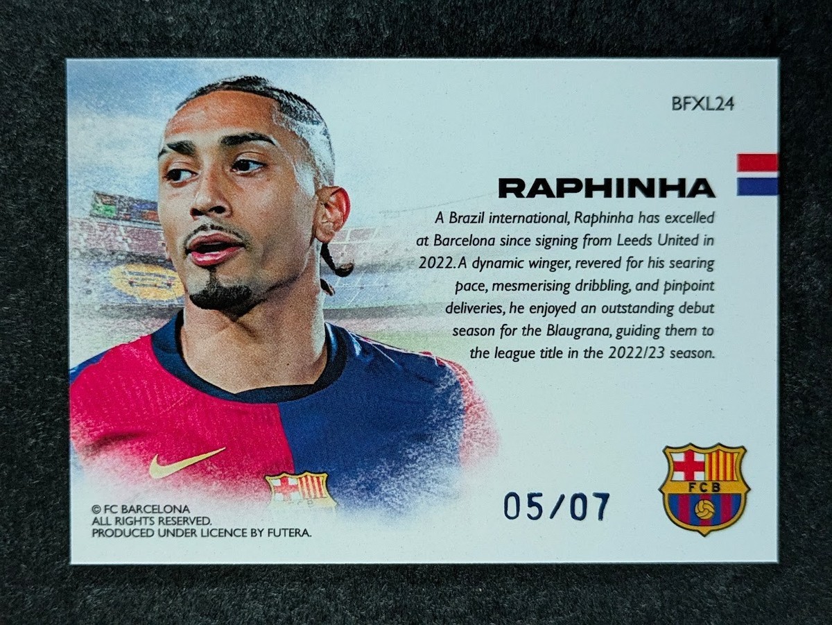 2024-25 Futera FC Barcelona FX Soccer RAPHINA 5/7 Base Set