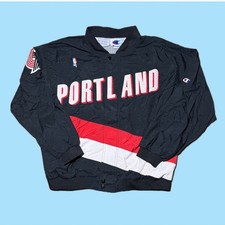 Vintage 90s Champion NBA Portland Trail Blazers Warm Up Full Zip Jacket Size XL