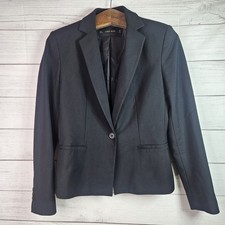 Women's Zara Basic Black Single-Button Blazer Size Small