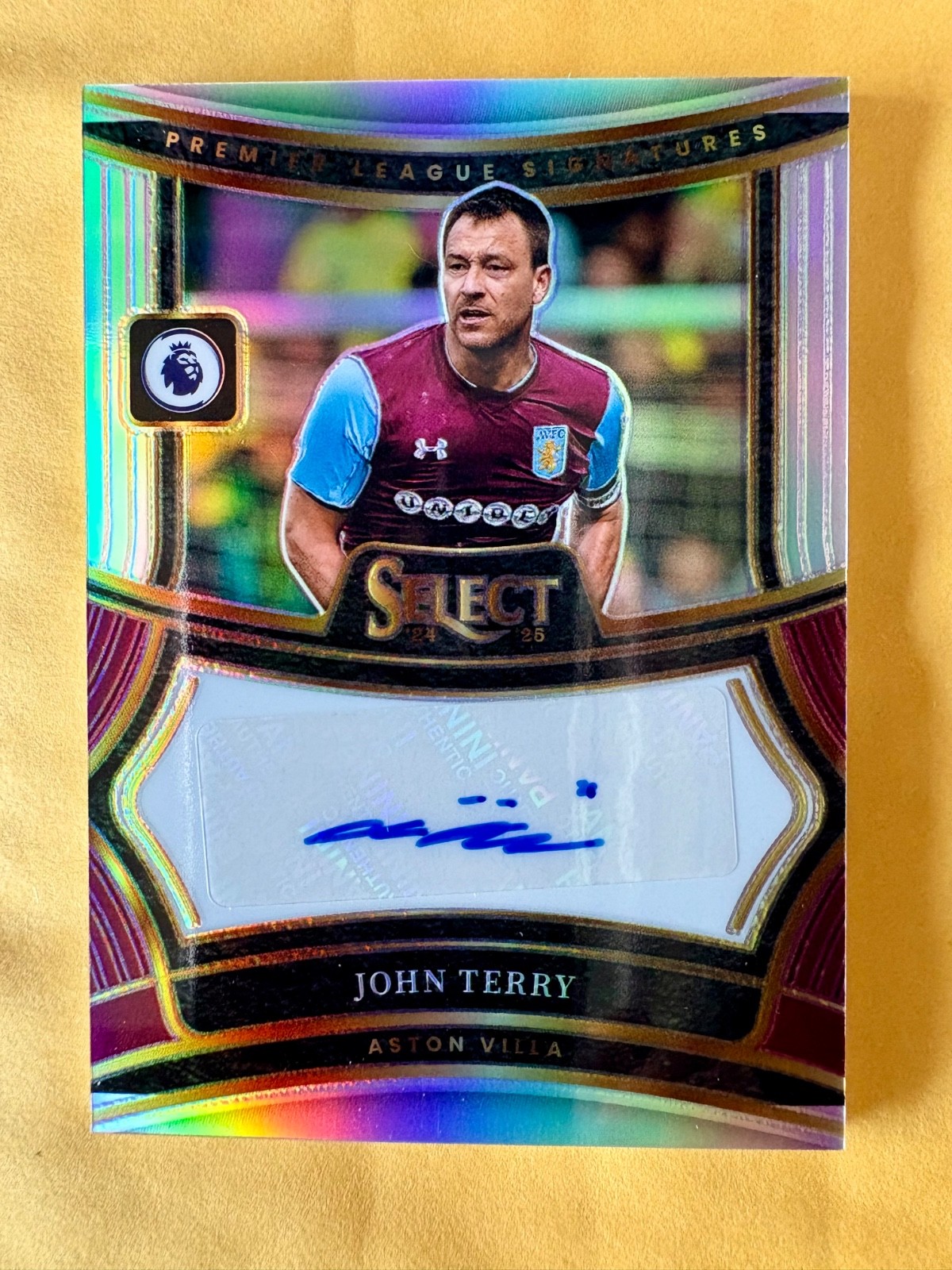 2024-25 Panini Select EPL John Terry Signatures Silver Prizm Autograph Card Auto