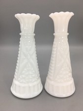 2 Anchor Hocking Bud Vases 6 Stars and Bars W...