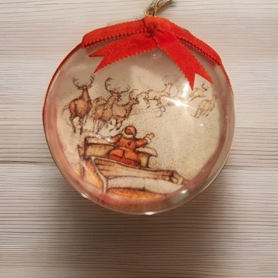 3D Ornament Night Before Christmas Santa Sleigh Reindeer Dasher Dancer HOLIDAY
