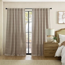 Elrene Home Fashions Sawyer Windowpane Plaid Room Darkening Single Window Cur...