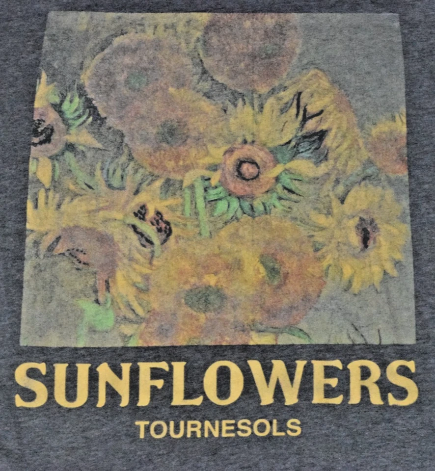 Camiseta Mighty Fine Talla XS Girasoles Girasoles Obra de Arte Gris Algodón Mezcla de Poliéster Foto 2 de 4