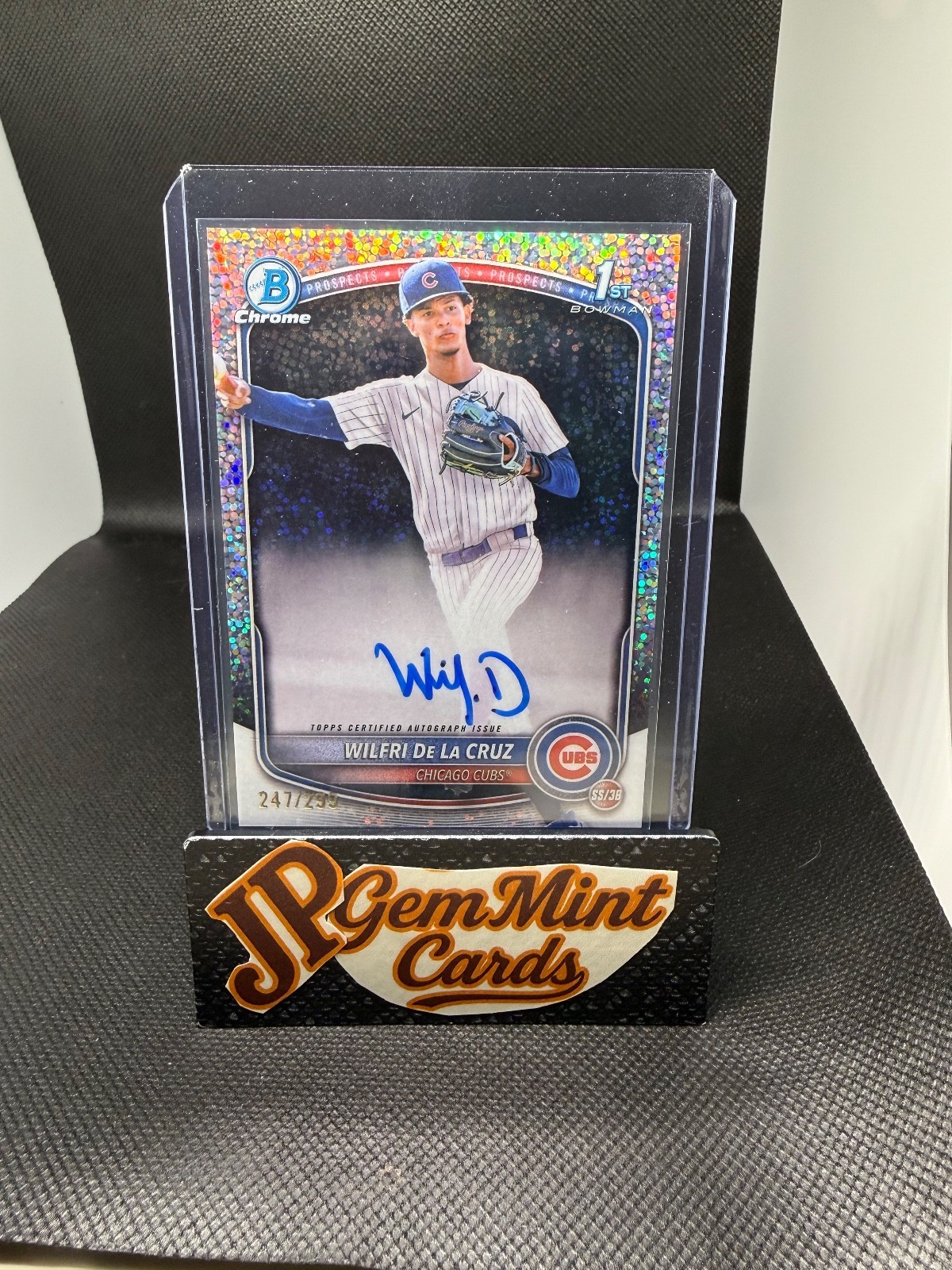 2025 Bowman Chrome Wilfri De La Cruz Auto Speckle Refractor 1st /299