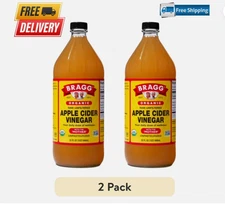 Bragg Organic Apple Cider Vinegar with Mother, Raw and Unfiltered, 32 fl oz(2pk)