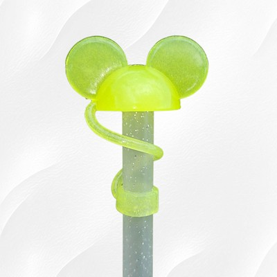 #ad Yellow Mickey Mouse 3D Silicone Straw Topper 10mm Fits Stanley Accessories $7.50