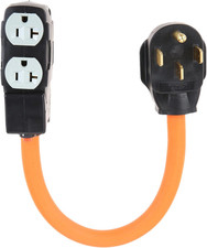 50 Amp to 20 Amp 110V RV Distribution Adapter, NEMA 14-50P to 4 X 5-20R/15R RV 4