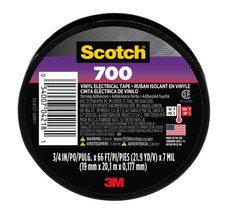 3M Scotch Electrical Tape Black 3/4" x 66ft Vinyl Insulation Tape Heat Resistant