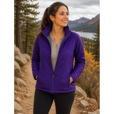 Columbia Omni-Heat Purple Quilted Insulated Full Zip Jacket Women's Size M 1207