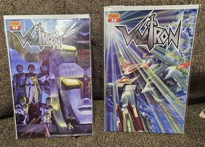 Lot Of 2 VOLTRON #1 ALEX ROSS SIGNED 125/150 Matching DYNAMITE COMICS Covers A B