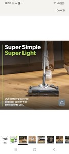Gtech SW02 Cordless Rechargeable Lightweight Sweeper for Carpet & Hard Floor