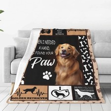 Golden Retriever Blanket Decor Throw Super Soft Flannel Plush Cozy 40x50