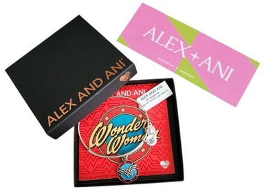 Alex and Ani Wonder Woman Logo Silver Bangle Bracelet New With Box