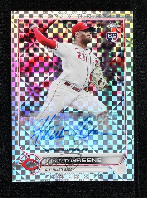 2022 Topps Chrome Update Auto X-Fractor 106/125 Hunter Greene #AC-HG Auto h3a
