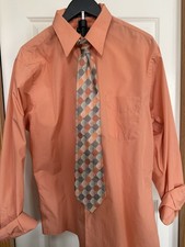 Arrow Mens Dress Shirt Tie Peach XL 17 36/37 Extra Large