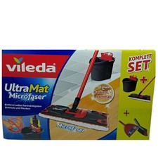 Vileda UltraMat Mikrofaser Komplett Set Wischmop Eimer + Kehrgarnitur Neu