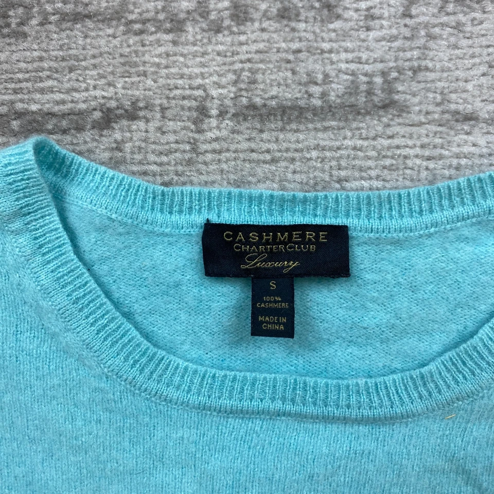 Charter Club Cashmere Sweater Ladies Small Blue Casual Outdoor Hike Prep Womens - Image 4 of 4
