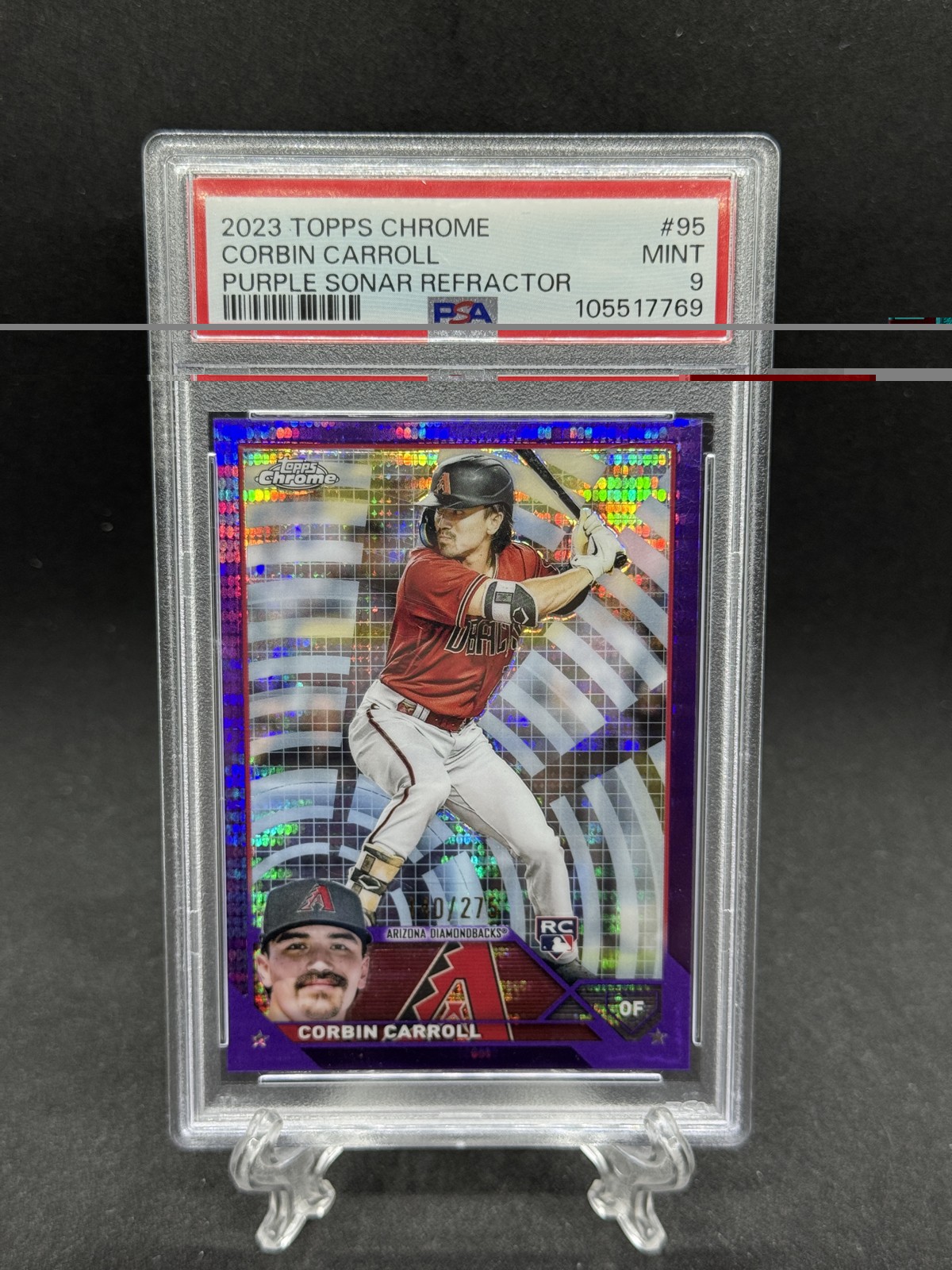 2023 Topps Chrome - Corbin Carroll #95 Purple Sonar Refractor /275 (RC)