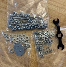 Erector Meccano Lot 100 Hex Screws Nuts 37b Washers Pt 38 Whitworth Zinc w Tool