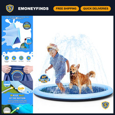 67" Non-Slip Splash Pad for Kids and Dogs, Thickened Sprinkler Pool for Toddlers