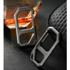 Titanium Alloy EDC Multi-Tool CarabinerKeychain Clip Bottle Opener Camping Tool
