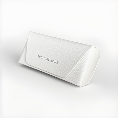 MICHAEL KORS White Hard Shell Eye Sun Glasses Case with Snap  display picture 2