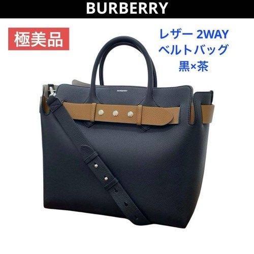 Burberry Leather 2way Belt Bag Black Brown Crossbody Shoulder Handbag