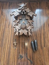 Vintage HandCarved BlackForest Cuckoo Clock-8 Day,21" Tall Cabinet-Very Good