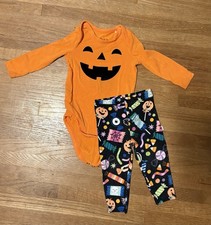 EUC Little Sleepies  s Halloween Outfit 3/6 Months Two Piece Set