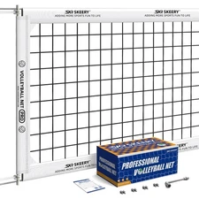 Professional Volleyball Net,Official Size 32×3.3FT,Equipped with Double Ste