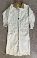 Vtg J Peterman Horseman Duster Adjustable Length Size L, Rancher Equestrian Coat