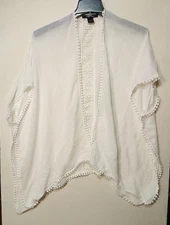 CEJON Lightweight Poncho Style Women's One Size White Swim Cover