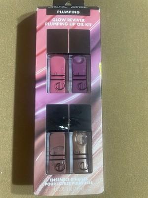 ELF Glow Reviver Plumping Lip Oil Kit 4 Shades Lip Plumper Gloss 4x0.25 fl oz