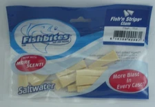 Fishbites 0007 Fishin Strips Clam Flavor Color Flesh Long Lasting Scent 1.5" 15C