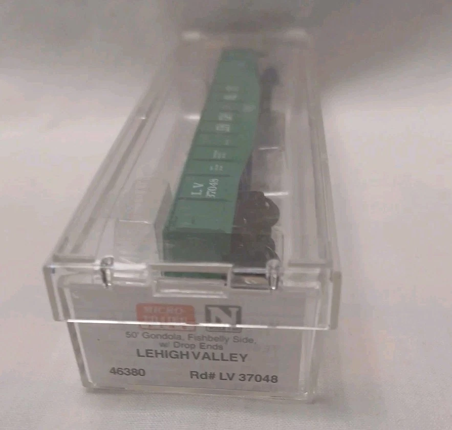 Lehigh Valley LV 37048 50' Gondola Fishbelly Side w/drop Ends N-scale Train - Image 2 of 4