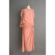 vintage 1920s 20s dresscAntique Rose Pink Silk Rhinestone Designer Dress Medium