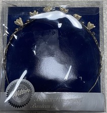 Vintage Wilton Bridal Headband Porcelain Rose Rhinestone Wedding Tiara 1998