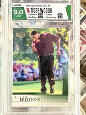 2001 Upper Deck Tiger Woods #1 (RC) HGA 9.0 Mint Low Pop