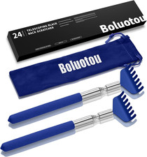 Kuvvfe 2 Pack Portable Extendable Back Scratcher, Stainless Steel Telescoping Ba
