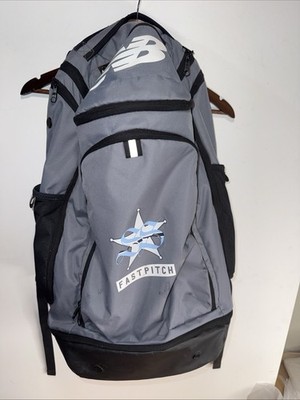 New Balance Team Field Fastpitch Backpack Softball Baseball Bat Bag Black/Gray